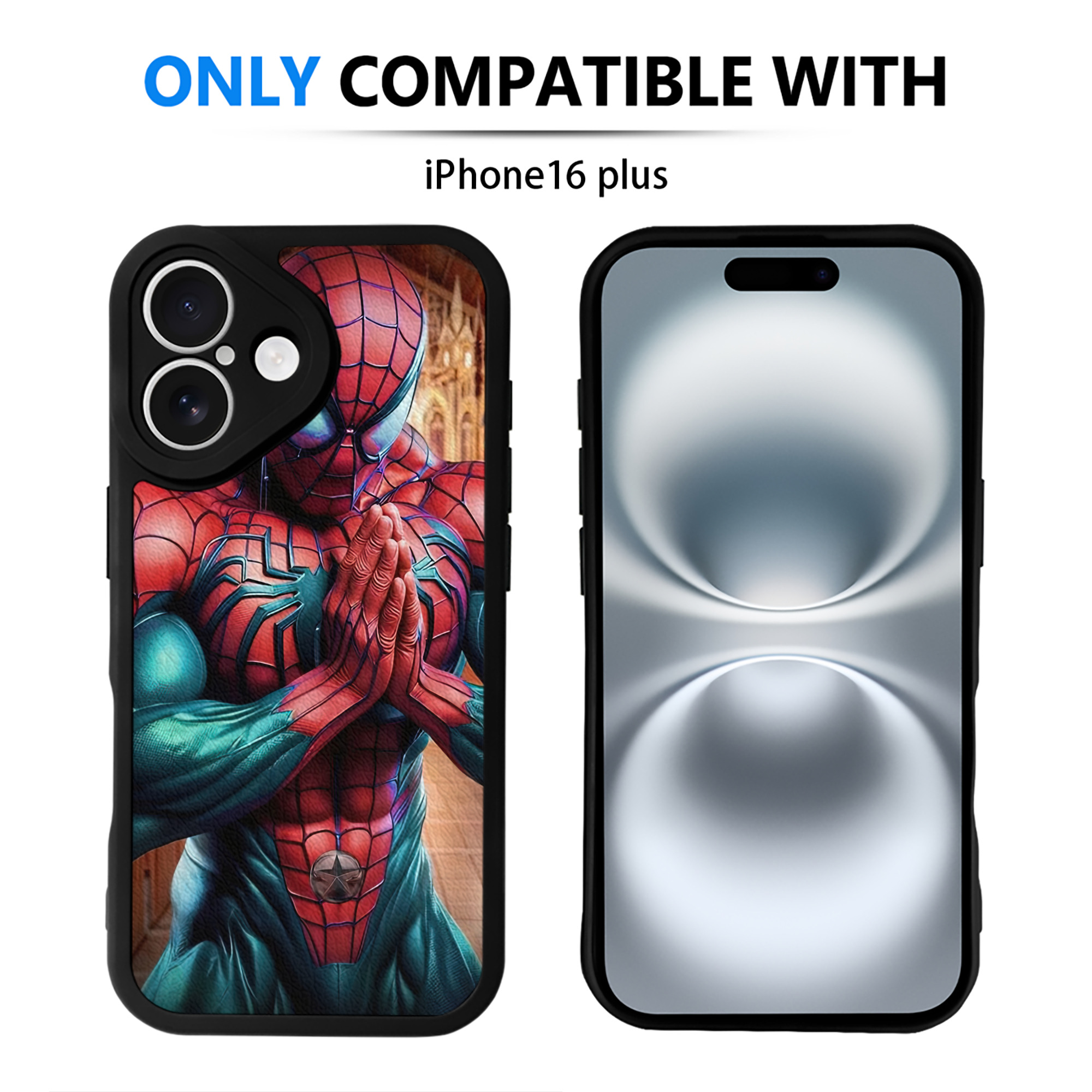Spider Man スパイダーマン 【iPhone 16シリーズ対応】シリコンスマホケース（レザー調） 材質：シリコン